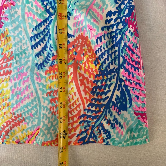 Lilly Pulitzer Elsa Silk Popover Electric Feel Print Blouse XS | Resort Chic - Picture 6 of 7